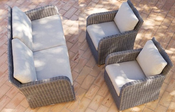 Rattan 2 seater and Chair